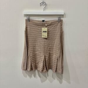 Missoni High Waisted Ruffle Hem Mini Knit Skirt Beige Women's Size 42 IT / 6 US